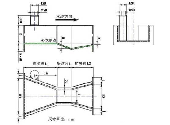 超聲波明渠流量計外形尺寸圖